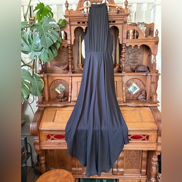 Banana Republic Black Romantic Asymmetrical Dress Size Large - Picture 3 of 8